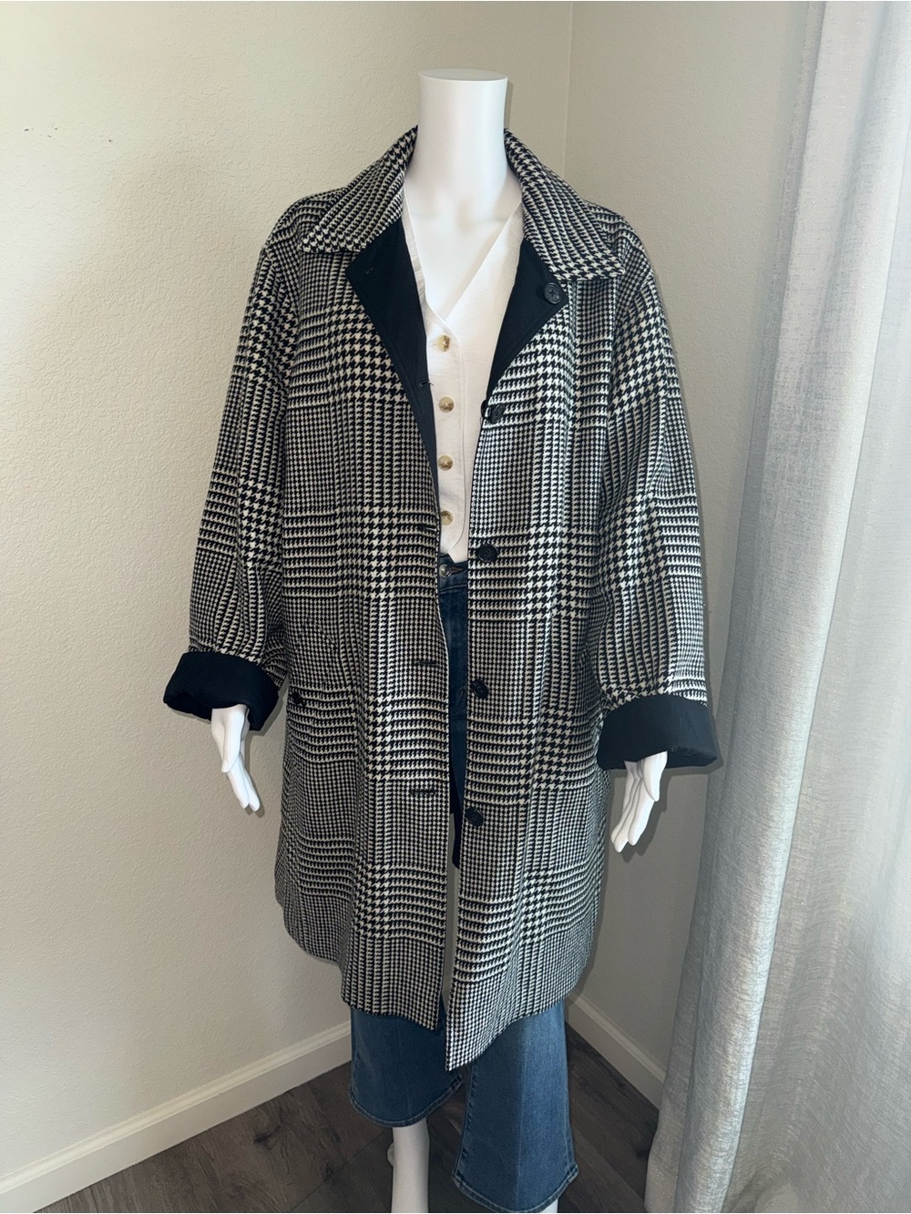 Lauren Ralph Lauren Reversible Houndstooth Coat – Women’s Plus Size 2X
